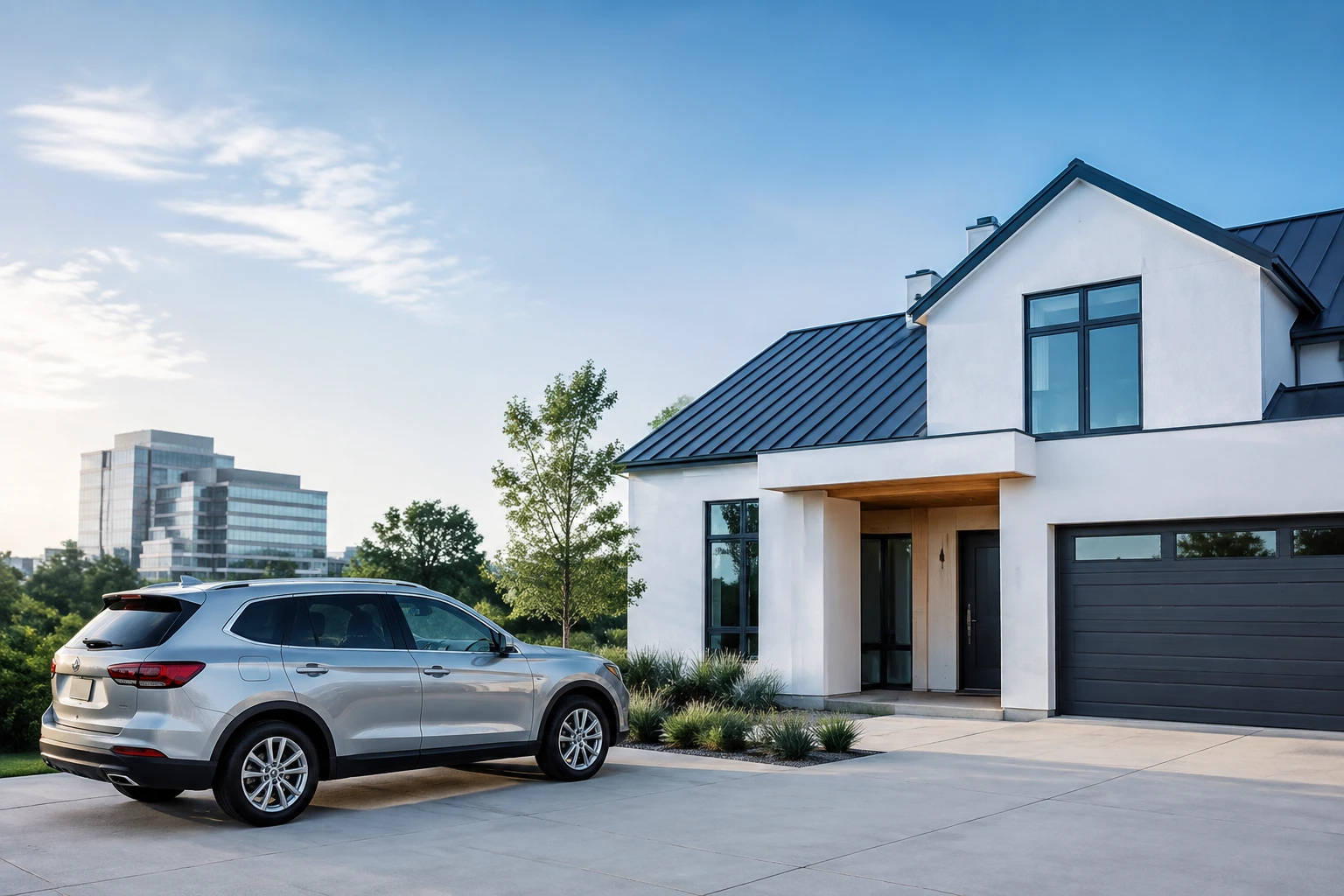 Modern architecture bringing together home, auto and business settings